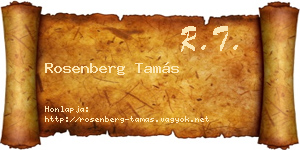 Rosenberg Tamás névjegykártya